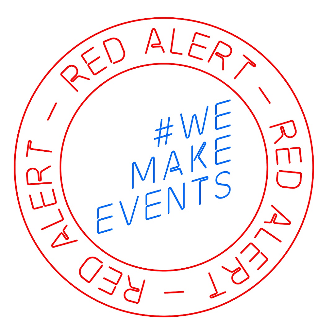 Red Alert WeMakeEvents white Red Alert WeMakeEvents