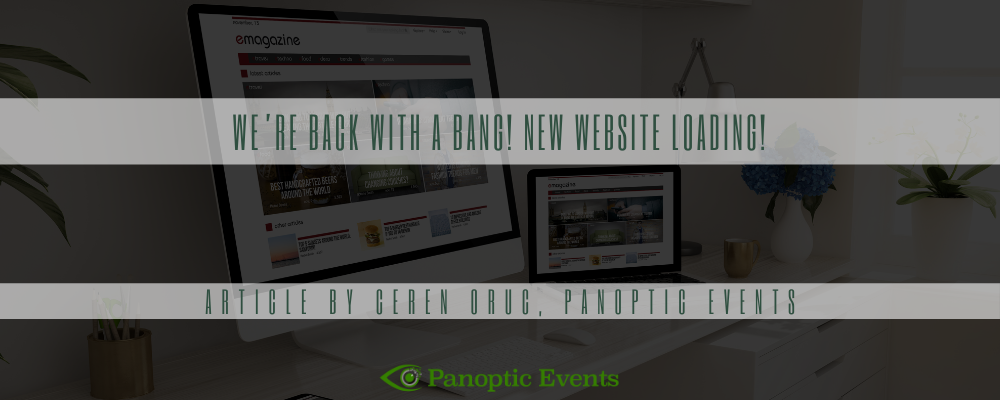 Laptop in office, We’re back with a bang! New website loading!