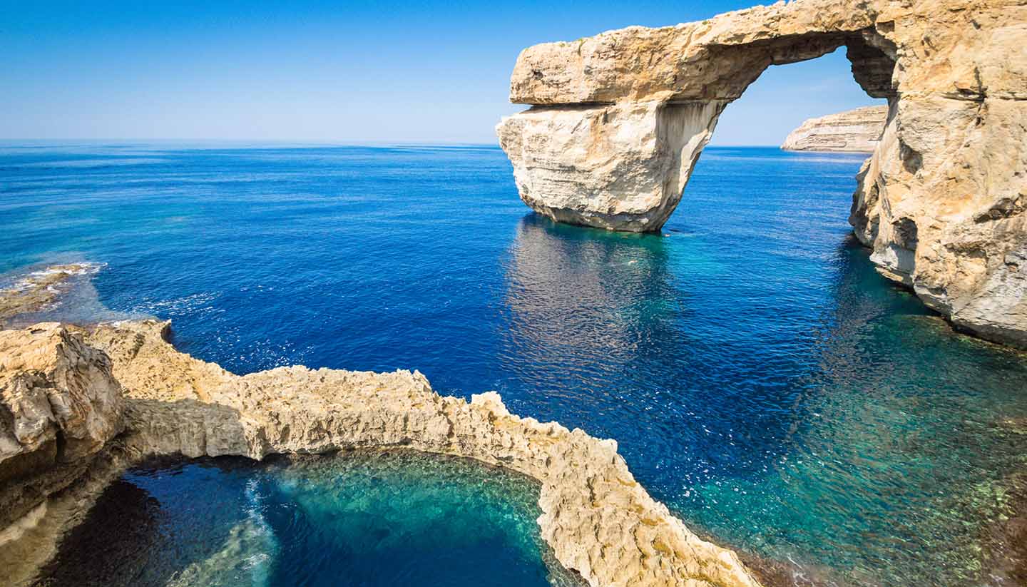The world famous Azure Window in Gozo - Malta Island