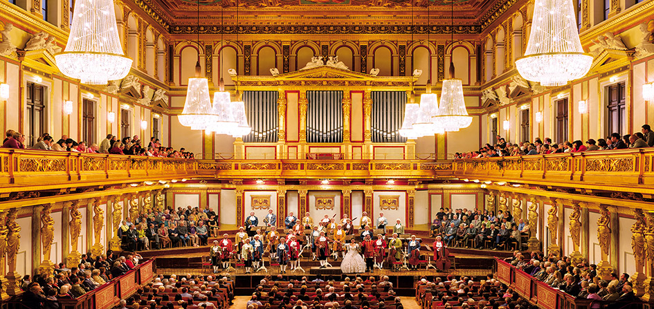 The Musikverein Golden Hall The Vienna Mozart Orchestra playing at the Musikverein